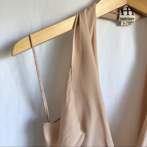 Haute Hippie Silk Beige Boho halter top size S - Picture 3 of 7